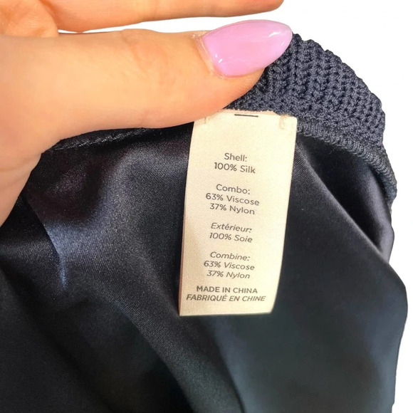 Cinq à Sept Olimpia Tie-Side Sleeveless Silk‎ Tank Top Navy Blue Size Small - Picture 10 of 11